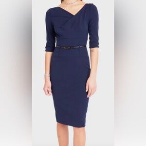 NWT BLACK HALO Classic 3/4 Sleeve Jackie O Sheath Dress in Eclipse